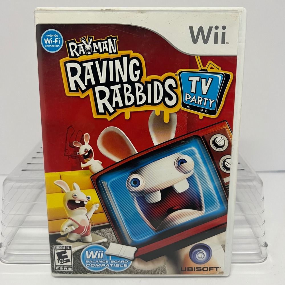 Rayman Raving Rabbids TV Party Nintendo Wii Game Complete Video Game Ubisoft